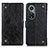 Leather Case Stands Flip Cover Holder K06Z for Huawei Honor 50 Pro 5G Black