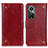 Leather Case Stands Flip Cover Holder K06Z for Huawei Honor 50 Pro 5G Red