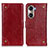 Leather Case Stands Flip Cover Holder K06Z for Huawei Honor 60 Pro 5G Red