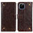 Leather Case Stands Flip Cover Holder K06Z for Huawei Nova Y61 Brown