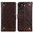 Leather Case Stands Flip Cover Holder K06Z for OnePlus 10R 5G Brown