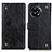 Leather Case Stands Flip Cover Holder K06Z for OnePlus Ace 2 5G Black