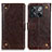 Leather Case Stands Flip Cover Holder K06Z for OnePlus Ace Pro 5G Brown