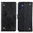 Leather Case Stands Flip Cover Holder K06Z for OnePlus Nord CE 2 5G Black