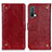 Leather Case Stands Flip Cover Holder K06Z for OnePlus Nord CE 5G Red