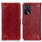 Leather Case Stands Flip Cover Holder K06Z for Oppo A16 Red