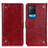 Leather Case Stands Flip Cover Holder K06Z for Oppo A54 4G Red