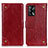 Leather Case Stands Flip Cover Holder K06Z for Oppo A74 4G Red