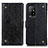 Leather Case Stands Flip Cover Holder K06Z for Oppo A94 5G Black