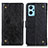 Leather Case Stands Flip Cover Holder K06Z for Oppo A96 4G Black
