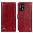 Leather Case Stands Flip Cover Holder K06Z for Oppo F19 Red