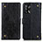 Leather Case Stands Flip Cover Holder K06Z for Oppo F19s Black