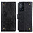 Leather Case Stands Flip Cover Holder K06Z for Oppo K9 5G Black