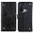 Leather Case Stands Flip Cover Holder K06Z for Oppo Reno5 A Black