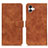 Leather Case Stands Flip Cover Holder K06Z for Samsung Galaxy A04 4G Brown