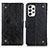 Leather Case Stands Flip Cover Holder K06Z for Samsung Galaxy A23 4G Black