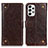 Leather Case Stands Flip Cover Holder K06Z for Samsung Galaxy A23 4G Brown