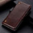 Leather Case Stands Flip Cover Holder K06Z for Samsung Galaxy F23 5G Brown