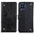 Leather Case Stands Flip Cover Holder K06Z for Samsung Galaxy M53 5G Black