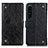 Leather Case Stands Flip Cover Holder K06Z for Sony Xperia 1 IV Black