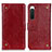 Leather Case Stands Flip Cover Holder K06Z for Sony Xperia 10 IV Red