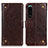Leather Case Stands Flip Cover Holder K06Z for Sony Xperia 5 III SO-53B Brown
