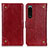 Leather Case Stands Flip Cover Holder K06Z for Sony Xperia 5 III SO-53B Red