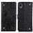 Leather Case Stands Flip Cover Holder K06Z for Sony Xperia Ace III Black