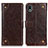 Leather Case Stands Flip Cover Holder K06Z for Sony Xperia Ace III SO-53C Brown