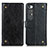 Leather Case Stands Flip Cover Holder K06Z for Xiaomi Mi 10S 5G Black