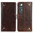 Leather Case Stands Flip Cover Holder K06Z for Xiaomi Mi 10S 5G Brown