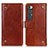 Leather Case Stands Flip Cover Holder K06Z for Xiaomi Mi 10S 5G Light Brown