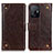 Leather Case Stands Flip Cover Holder K06Z for Xiaomi Mi 11T 5G Brown