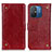 Leather Case Stands Flip Cover Holder K06Z for Xiaomi Poco C55 Red