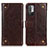 Leather Case Stands Flip Cover Holder K06Z for Xiaomi POCO M3 Pro 5G Brown