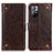 Leather Case Stands Flip Cover Holder K06Z for Xiaomi Poco M4 Pro 5G Brown