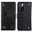 Leather Case Stands Flip Cover Holder K06Z for Xiaomi Poco X4 NFC Black