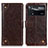 Leather Case Stands Flip Cover Holder K06Z for Xiaomi Poco X4 Pro 5G Brown