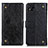 Leather Case Stands Flip Cover Holder K06Z for Xiaomi Redmi 9 Activ Black