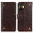 Leather Case Stands Flip Cover Holder K06Z for Xiaomi Redmi K50 Gaming AMG F1 5G Brown