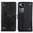 Leather Case Stands Flip Cover Holder K06Z for Xiaomi Redmi K50 Ultra 5G Black