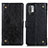 Leather Case Stands Flip Cover Holder K06Z for Xiaomi Redmi Note 10 5G Black