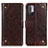 Leather Case Stands Flip Cover Holder K06Z for Xiaomi Redmi Note 10 5G Brown