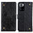 Leather Case Stands Flip Cover Holder K06Z for Xiaomi Redmi Note 10 Pro 5G Black