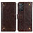 Leather Case Stands Flip Cover Holder K06Z for Xiaomi Redmi Note 11 Pro 5G Brown