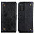 Leather Case Stands Flip Cover Holder K06Z for Xiaomi Redmi Note 11S 4G Black