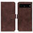 Leather Case Stands Flip Cover Holder K07Z for Google Pixel 7 Pro 5G Brown