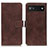 Leather Case Stands Flip Cover Holder K07Z for Google Pixel 7a 5G Brown