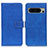 Leather Case Stands Flip Cover Holder K07Z for Google Pixel 8 Pro 5G Blue