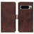 Leather Case Stands Flip Cover Holder K07Z for Google Pixel 8 Pro 5G Brown